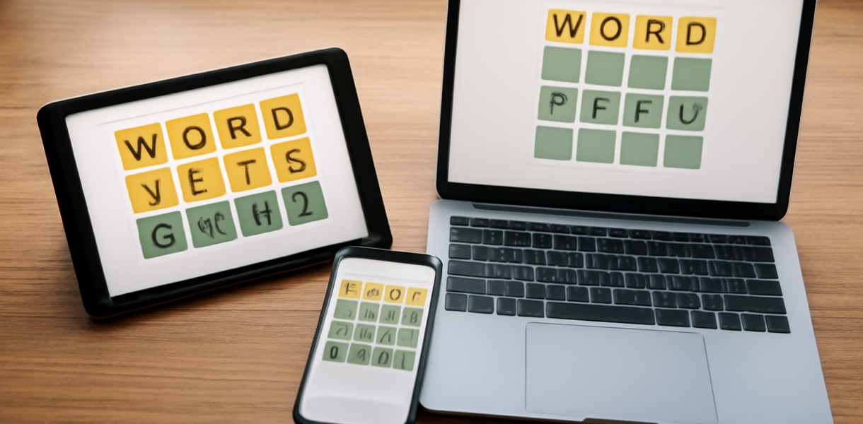 Tiga game kata Wordle, Connections, dan Spelling Bee ditampilkan di layar perangkat