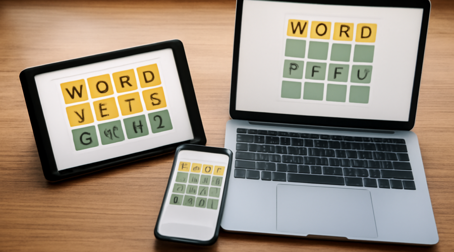 Tiga game kata Wordle, Connections, dan Spelling Bee ditampilkan di layar perangkat